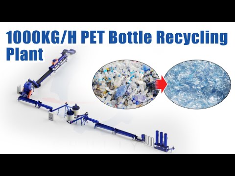 Recyclage de bouteilles PET de grande capacité : Détails de l'usine de recyclage de bouteilles PET 1000 KG/H