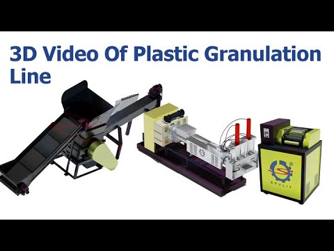 3D video of plastic granulation line | How to recycle PP PE into plastic pellets and granules?