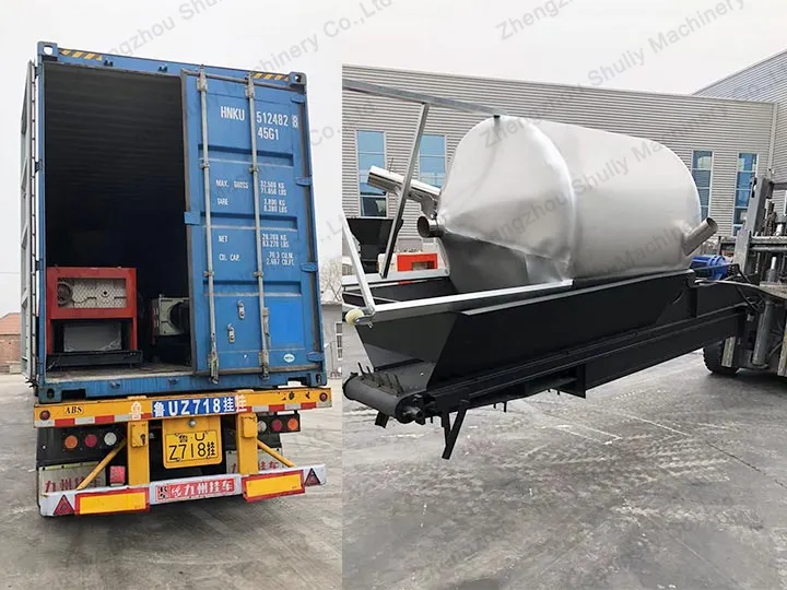 Loading and delivery of plastic recycling equipment