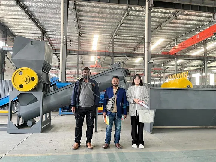 clients in PP PE film plastic pelletizing line factory