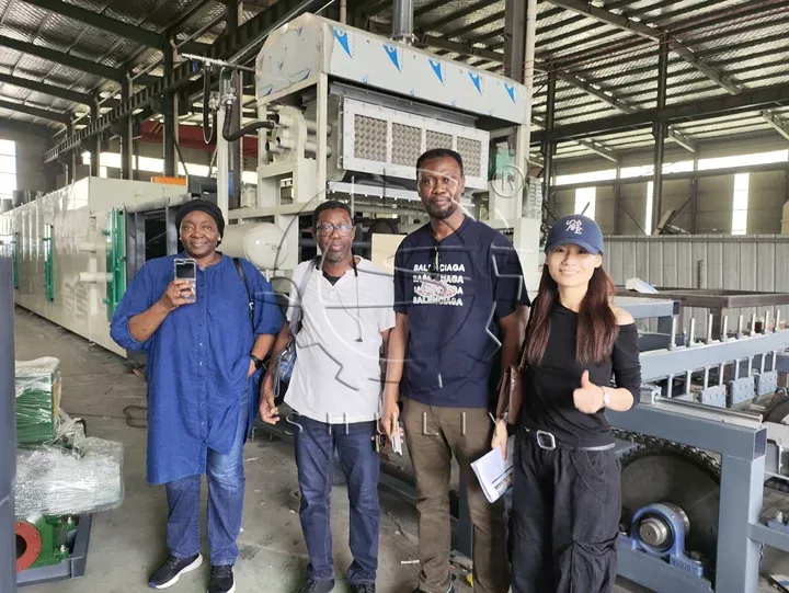 Benin Customer Visit for Egg Tray Equipment Factory Inspection