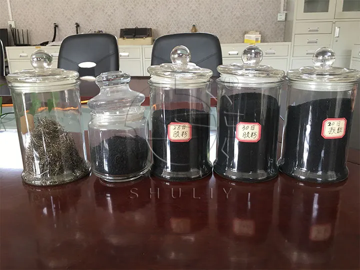 不同网孔尺寸的橡胶粉