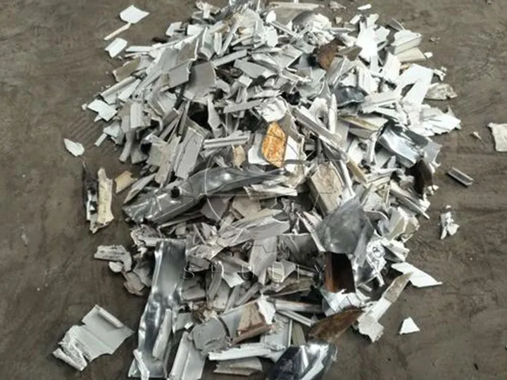 Shredded aluminum sheets