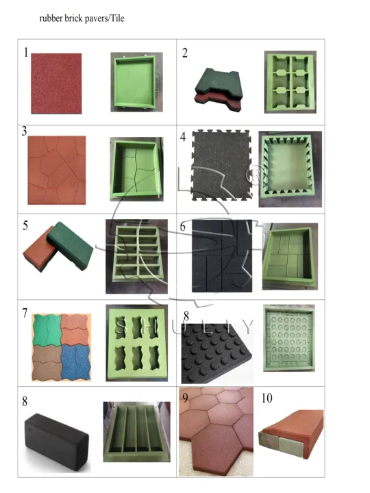Shapes of floor tiles that can be produced by a rubber tile press machine